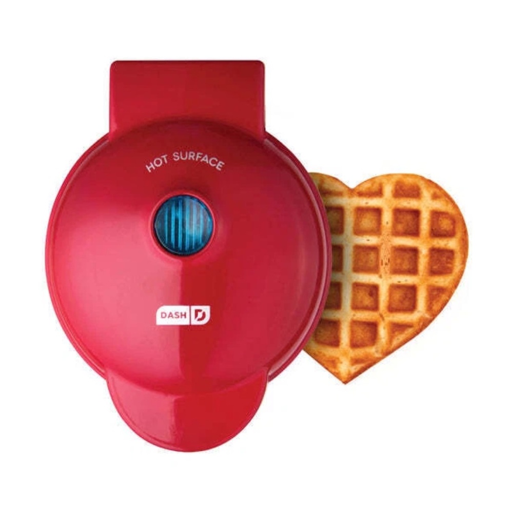 Dash Red Heart Mini Waffle Maker